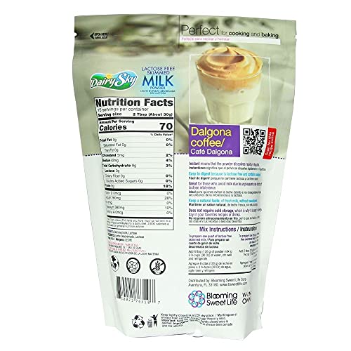 Dairysky Lactose Free Milk Powder - Shelf Stable Powdered Nonfat