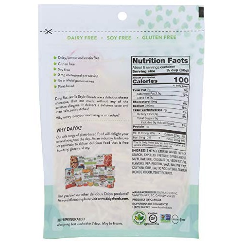 Daiya, Vegan Cheese Mozzarella Shred, 8 Ounce