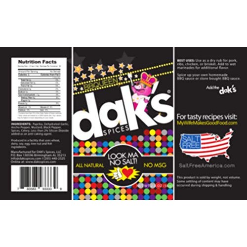 Daks Spices Bbqueen - 100% Sodium Free! Made In The Spirit Of M