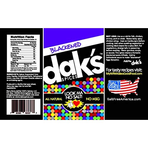 Daks Spices Blackened - Salt Free Seasoning To Enhance Any Meal