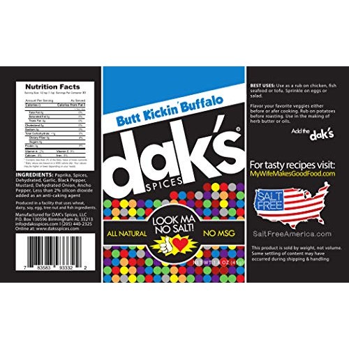 Daks Spices Butt Kickin Buffalo - 100% Salt Free!