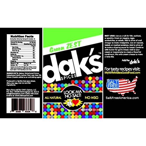 Daks Spices Green Zest - Salt Free Seasoning To Enhance Any Meal