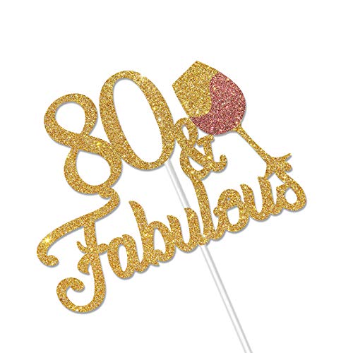 Dalaber 80 &Amp; Fabulous Cake Topper - Happy 80Th Birthday Cheers T