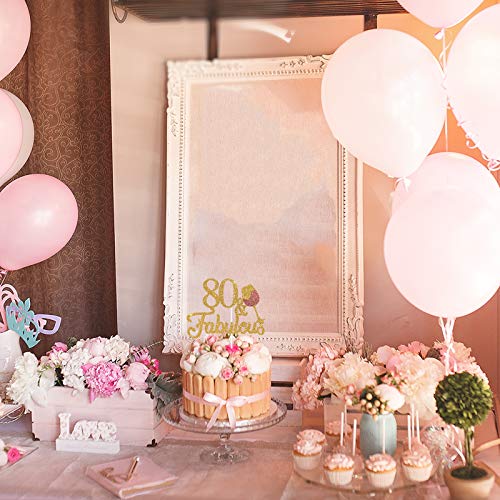 Dalaber 80 &Amp; Fabulous Cake Topper - Happy 80Th Birthday Cheers T