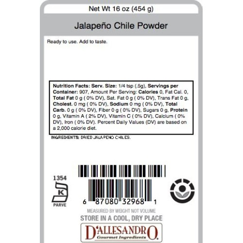 Jalapeno Chile Powder, 16 Oz