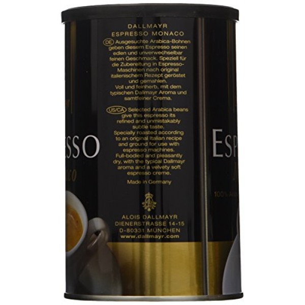Dallmayr Espresso Monaco 3 Tins X 7Oz/200G