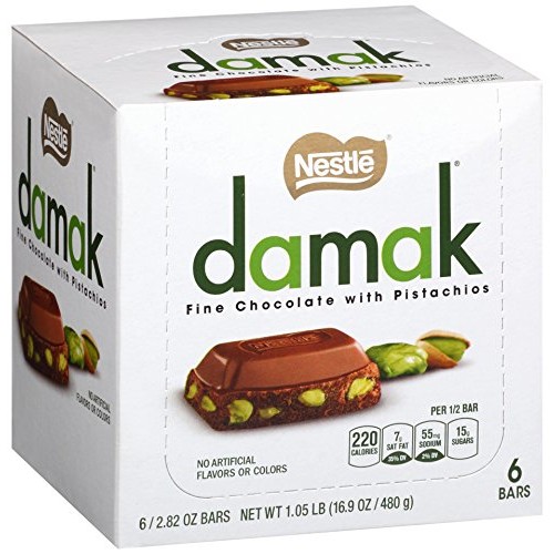 Nestle Damak Fine Chocolate With Pistachios, 2.82 Ounce 6 Bars