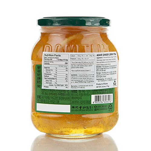 Damtuh Korean Agave Ginger Lemon Tea, Lemon Ginger Tea With Agav