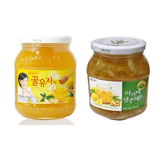 Damtuh Korean Honey Tea, Citron Tea + Agave Lemon Ginger Tea Wit