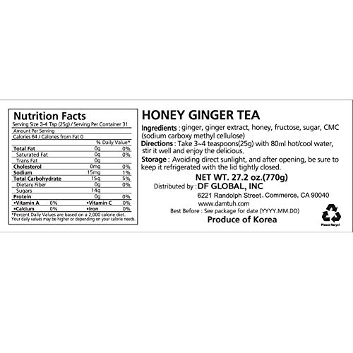 Damtuh Korean Honey Tea, Citron Tea With Honey + Ginger Tea With