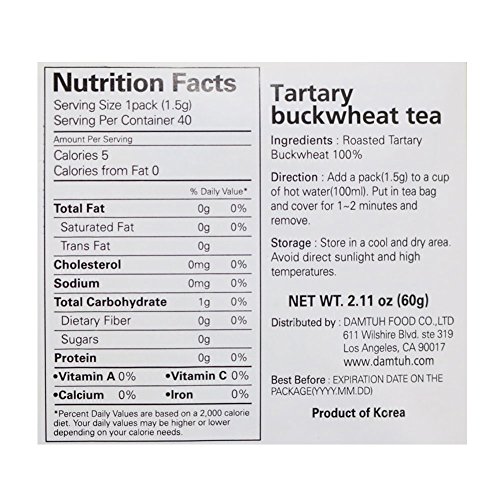 Damtuh Korean Traditional Tartary Buckwheat Tea, 40Tb