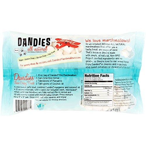 Dandies - Minis - Vegan Marshmallows, Vanilla, 10 Ounce Pack Of 2