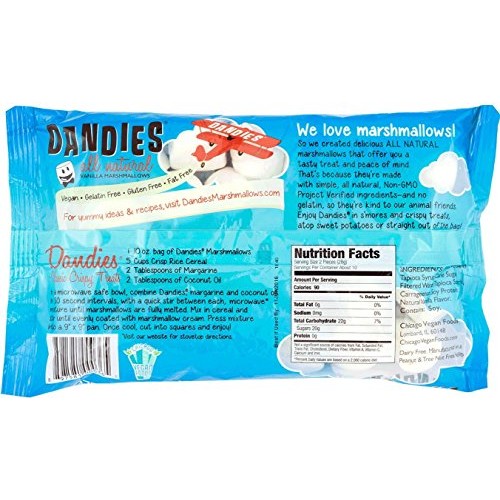 Dandies - Vegan Marshmallows, Vanilla, 10 Ounce Pack Of 2