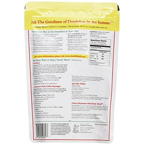 50 Cup Bag Of Certified Organic Dandy Blend Instant Herbal Bever