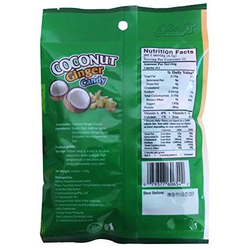Dandys Coconut Ginger Hard Candy, Set Of 43.52 Oz
