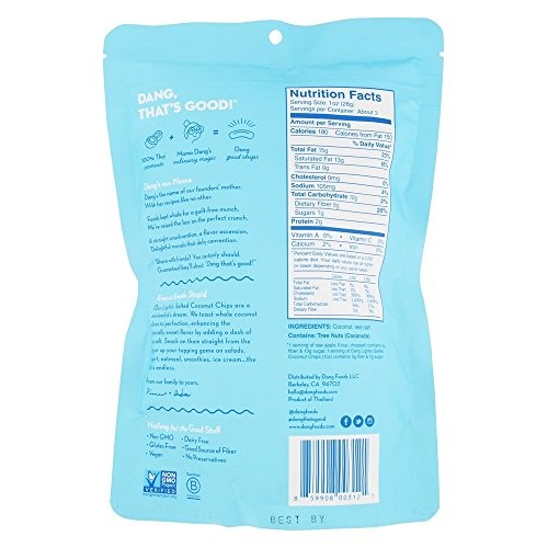 Dang Keto Toasted Coconut Chips | Lightly Salted Unsweetened | 1