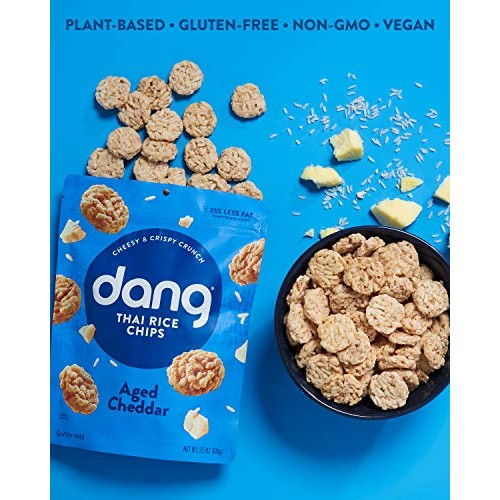 Dang Thai Rice Chips | Aged Cheddar | 12 Pack | Gluten Free, Soy
