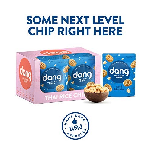 Dang Thai Rice Chips | Aged Cheddar | 12 Pack | Gluten Free, Soy