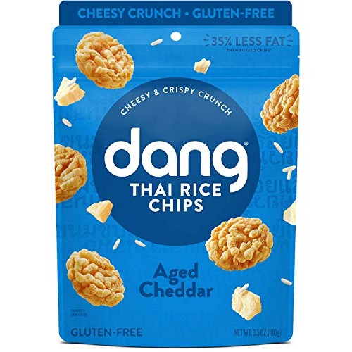Dang Thai Rice Chips | Aged Cheddar | 12 Pack | Gluten Free, Soy