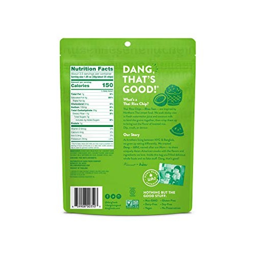 Dang Sticky Rice Chips | Coconut Crunch | 4 Pack | Vegan, Gluten