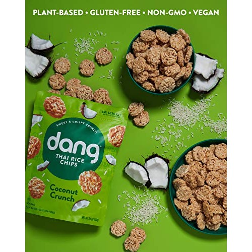 Dang Sticky Rice Chips | Coconut Crunch | 4 Pack | Vegan, Gluten