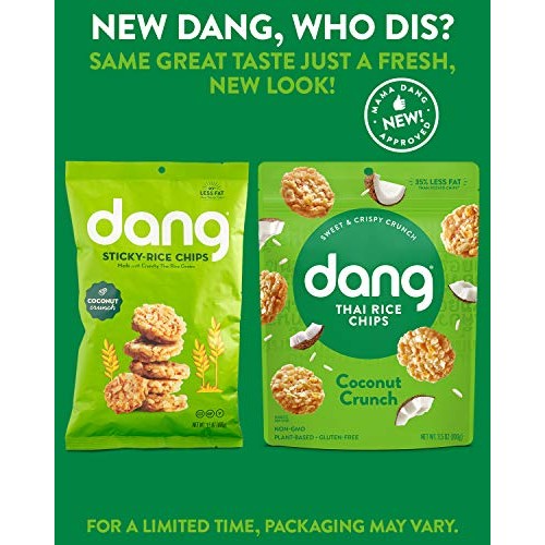Dang Sticky Rice Chips | Coconut Crunch | 4 Pack | Vegan, Gluten