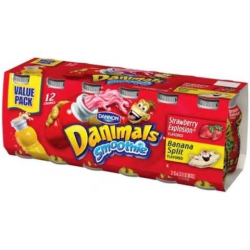 Dannon Danimals Smoothies Strawberry &Amp; Banana 12 Ct Pack Of 2