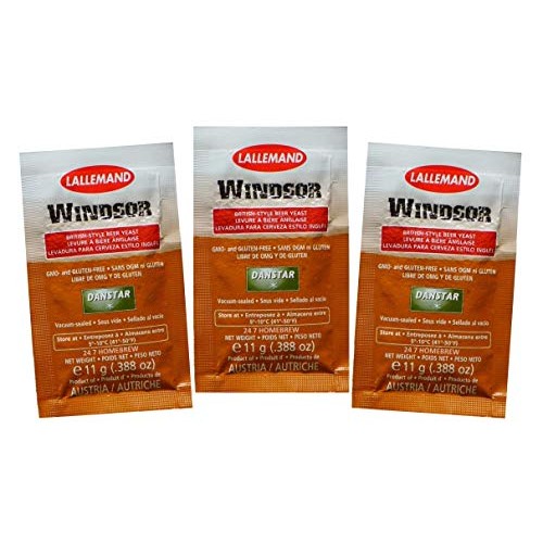 3X Danstar Windsor Beer Yeast 11G Fast Fermenting Premium Britis