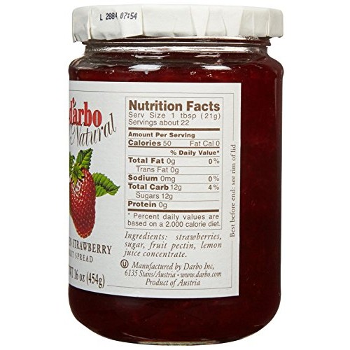 Darbo Strawberry Fruit Spread, 16 Oz