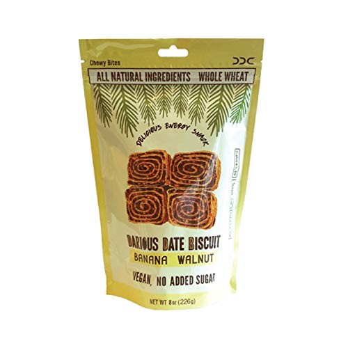 Darious Date Biscuit - Banana Walnut 8Oz. All Natural, Vegan, No
