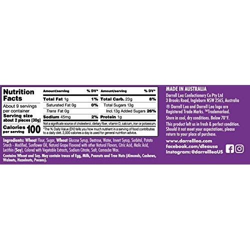Darrell Lea Grape Real Twists Candy 8 10Oz Bags - Non-Gmo, No