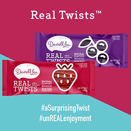 Darrell Lea Strawberry Real Twists Candy 10Oz Bag - Non-Gmo, No