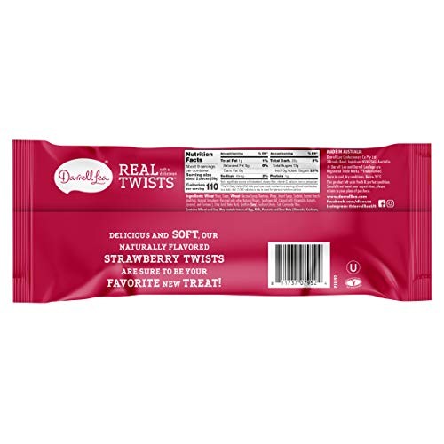 Darrell Lea Strawberry Real Twists Candy 10Oz Bag - Non-Gmo, No