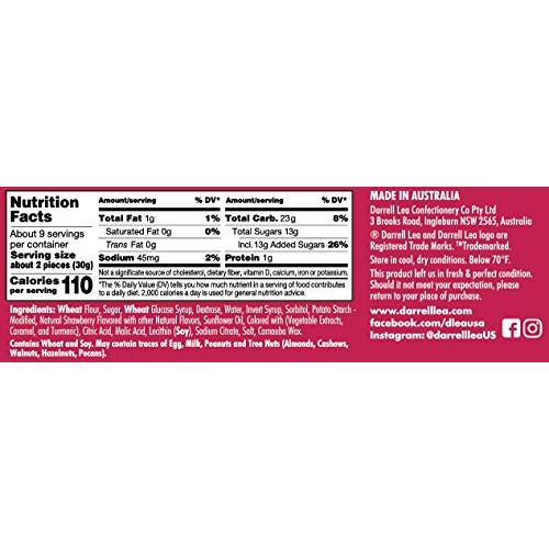 Darrell Lea Strawberry Real Twists Candy 10Oz Bag - Non-Gmo, No