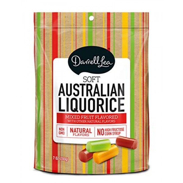 Soft Australian Mixed Fruit Licorice - Darrell Lea 7oz Bag - NON...