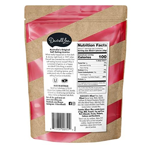 Soft Australian Strawberry Licorice 8-Pack - Darrell Lea 8 7