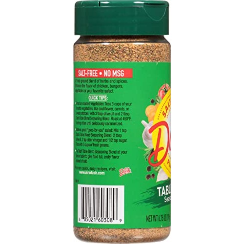 Dash Salt-Free Seasoning Blend, Table Blend, 6.75 Ounce Pack of 6