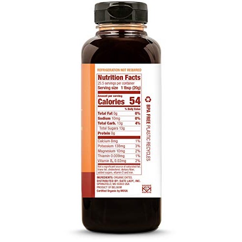 Award Winning Organic Date Syrup 18 Ounce Squeeze Bottle | 1 Ing