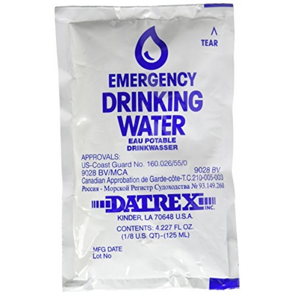 Datrex Emergency Survival Water Pouch Pack of 64, 125ml
