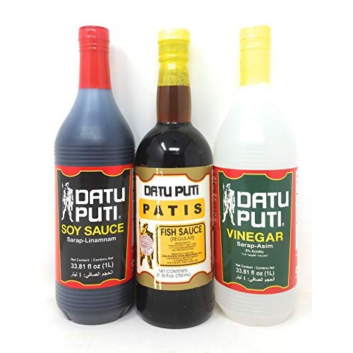 Datu Puti Vinegar, Soy Sauce, &Amp; Fish Sauce Patis Value Pack