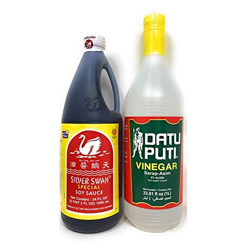 Datu Puti Vinegar 1000Ml And Silver Swan Soy Sauce 1000Ml Bundle