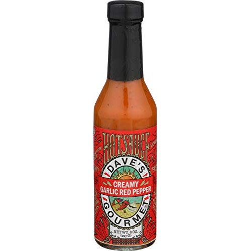 Daves Gourmet Creamy Garlic Red Pepper Hot Sauce, 8 Ounces