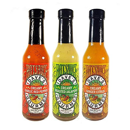 Daves Gourmet Creamy Hot Sauce Trio Variety, 8 Ounce Pack Of 3