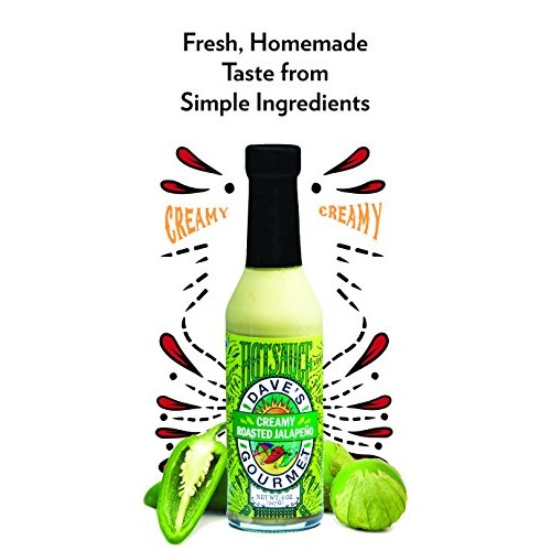 Daves Gourmet Creamy Roasted Jalapeño Hot Sauce, 8 Ounces