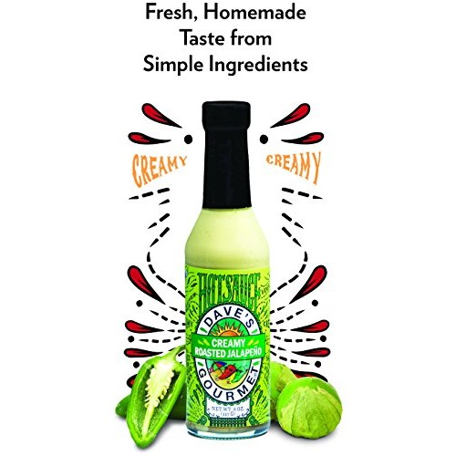 Daves Gourmet Creamy Roasted Jalapeño Hot Sauce, 8 Ounces