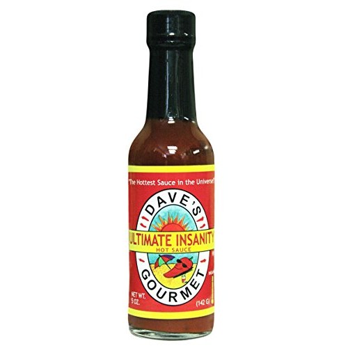 Daves Gourmet Insanity Super Hot Sauce Wooden Crate Gift Set 4