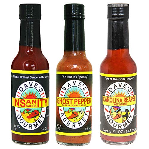 Daves Gourmet Insanity, Ghost Pepper And Reaper Variety Hot Sau