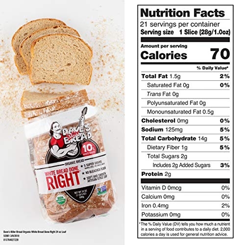 Dave’S Killer Bread Organic White Bread Done Right - 24 Oz Loaf