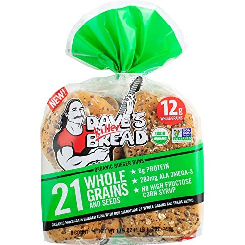 Daves Killer Bread Organic Burger Buns, 21 Whole Grains & Seeds...