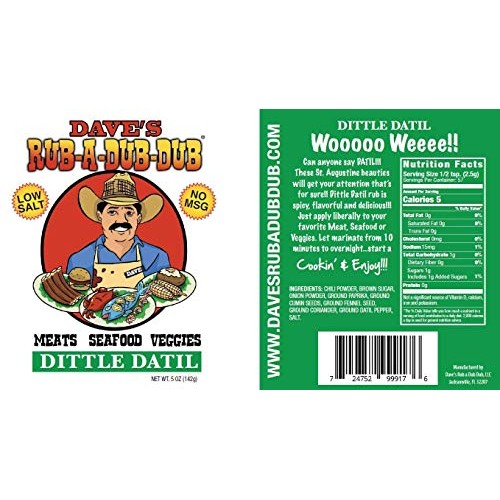 Daves Rub A Dub Dub Dittle Datil Seasoning Dry Rub Bbq Low Sodi